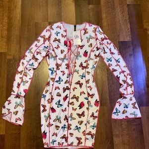 Beautiful Colorful Butterfly Mini Dress NEW (L)